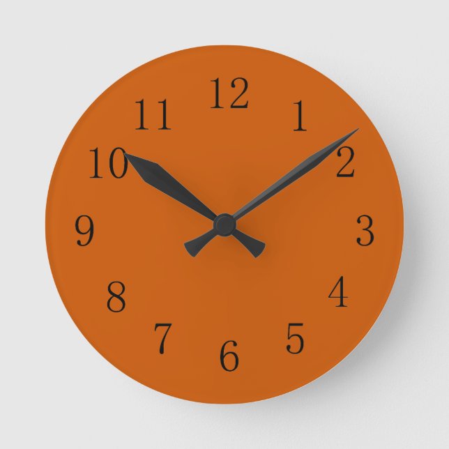 Brûlé Orange Terre Tone Cuisine Mur Horloge (Recto)