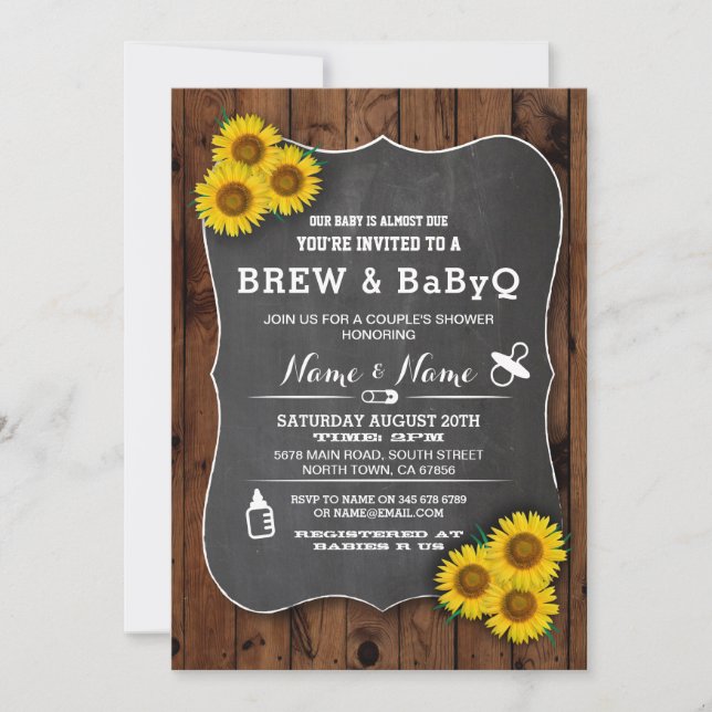 Brûler et Baby shower BABYQ Invitation de tourneso (Devant)
