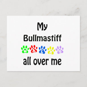 Brullmastiff Walks Design Postcard