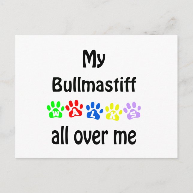 Brullmastiff Walks Design Postcard (Front)