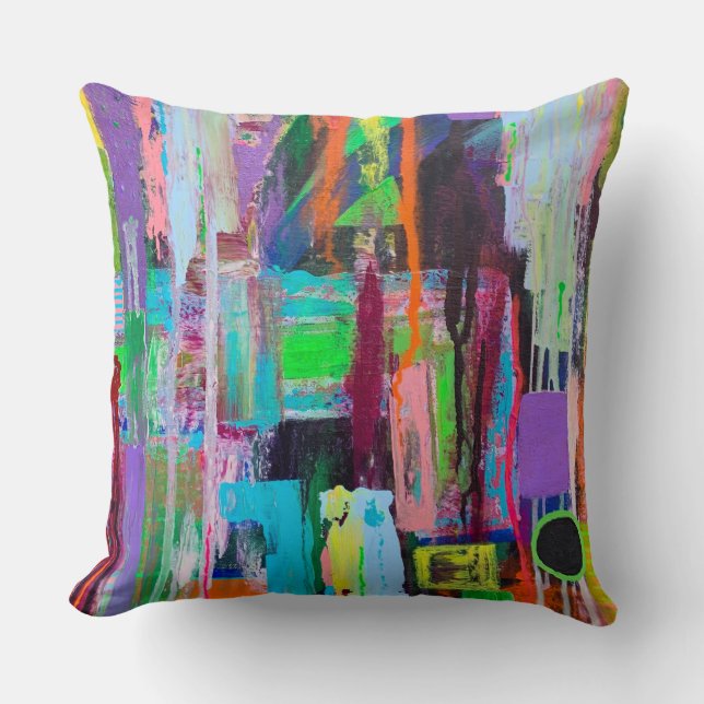 Brume violette 20 x 20 Coton Oreiller (Recto)