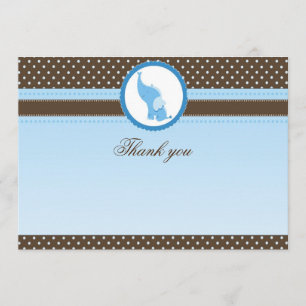 Brun bleu d'éléphant vide de carte de