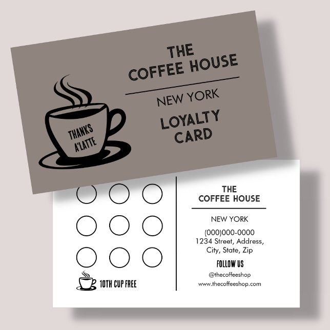 Brun | Carte de fidélité Café Shop (Créateur téléchargé)