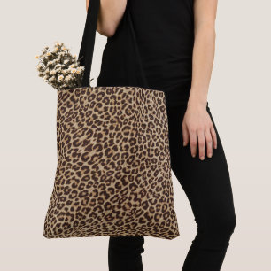 Brun d'empreinte de léopard de sac fourre-tout à