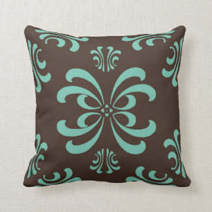 Brun et coussin de décor de Flourish de Nouveau d