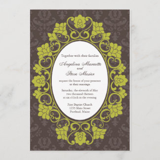 Brun et invitation floral Chartreuse de mariage