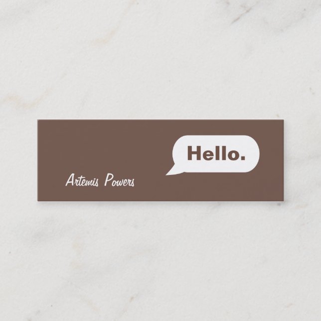 Brun maigre simple de carte de visite du message (Devant)