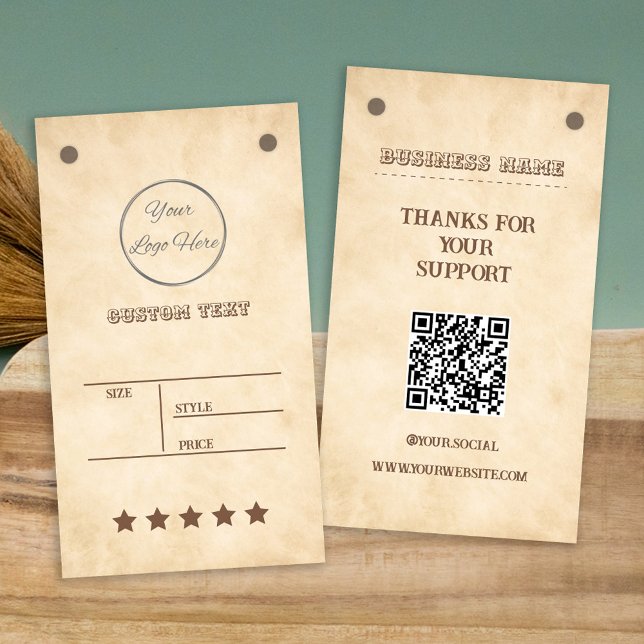 Brun occidental avec logo étiquette de prix du pro (Créateur téléchargé)