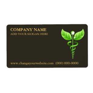 Brun vert de symbole de caducée de médecine douce