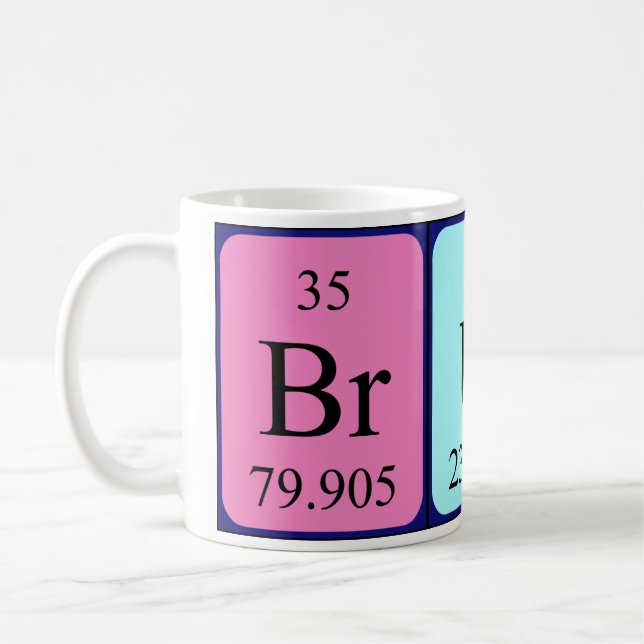 Bruna tasse de nom de table périodique (Gauche)