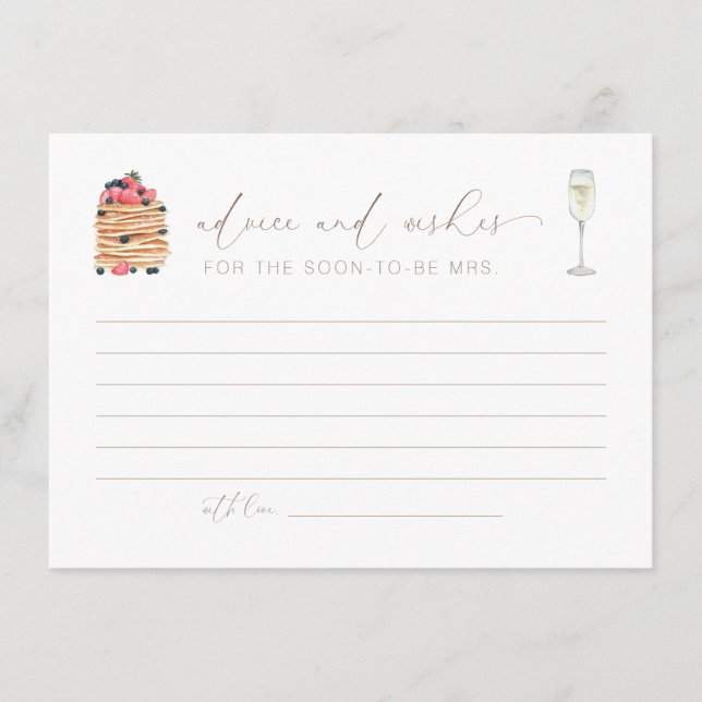 Brunch and Bubbly Advice and Wishes Card (Front)