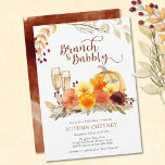 Brunch and Bubbly Autumn Flowers Bridal Shower Invitation<br><div class="desc">Brunch and Bubbly bridal shower invitation - perfect for fall,  pumpkin season and thanksgiving. Watercolor design features autumn leaves,  flowers and pumpkin in warm earthy colours. Easy to edit for alternative occasion such as couples shower or wedding shower.</div>