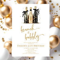 Brunch and Bubbly Black Gold Birthday Brunch Party