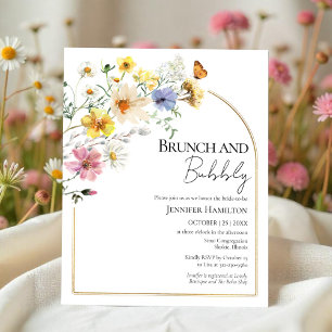 Brunch and Bubbly Boho Bridal Shower Invitation