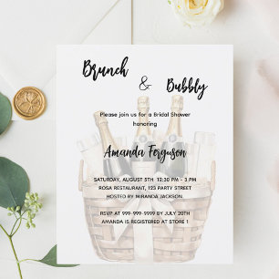 Brunch and bubbly boho Bridal Shower invitation