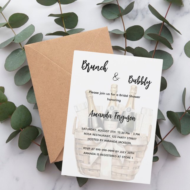 Brunch and bubbly boho Bridal Shower Invitation (Creator Uploaded)
