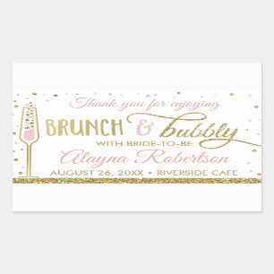 Brunch and Bubbly Bottle Wrapper, Faux Glitter Sticker