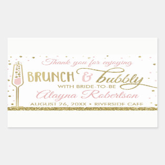 Brunch and Bubbly Bottle Wrapper, Faux Glitter Sticker