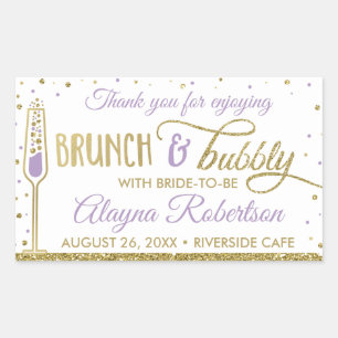 Brunch and Bubbly Bottle Wrapper, Faux Glitter Sticker