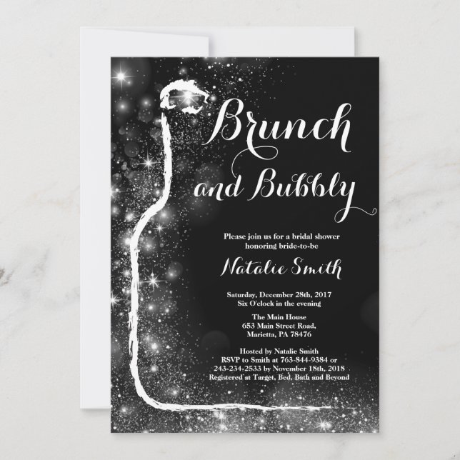 Brunch and Bubbly Bridal Shower Invitation (Front)
