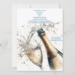 Brunch and Bubbly Bridal Shower Invitation<br><div class="desc">Brunch and Bubbly Bridal Shower. A beautifully illustrated image of a champagne bottle being poured into a crystal glass. The champagne is bubbly and sparkles in the light,  with droplets of liquid splashing around,  creating an energetic and celebratory atmosphere.</div>