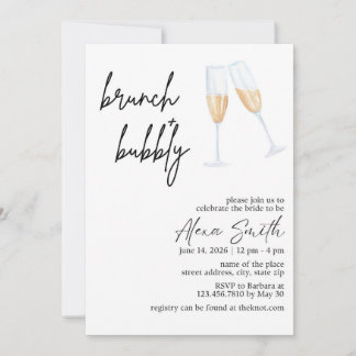 Brunch and Bubbly Bridal Shower Invitation