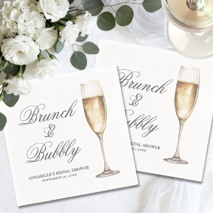 Brunch And Bubbly Bridal Shower Napkin