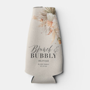brunch and bubbly Bridal shower pampas grass Bottle Cooler
