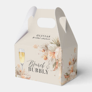 Brunch and bubbly Bridal shower pampas grass Favor Box