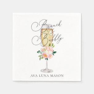 Brunch and Bubbly Bridal Shower Paper Napkin