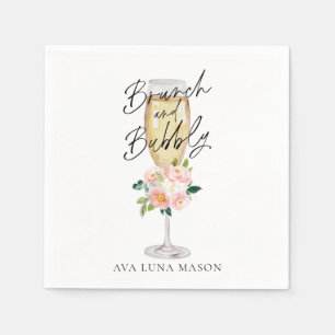 Brunch and Bubbly Bridal Shower Personalized Napkin