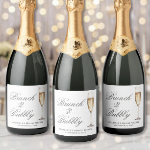 Brunch And Bubbly Bridal Shower Sparkling Wine Label