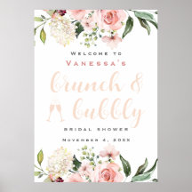 Brunch and Bubbly Bridal Shower Welcome Sign