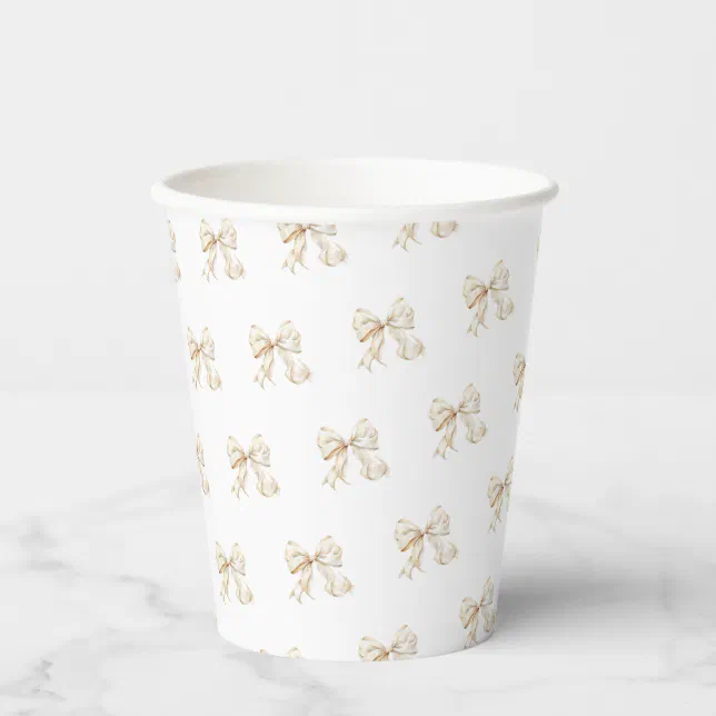 Brunch and Bubbly Champagne Bow Bridal Shower Paper Cups Zazzle
