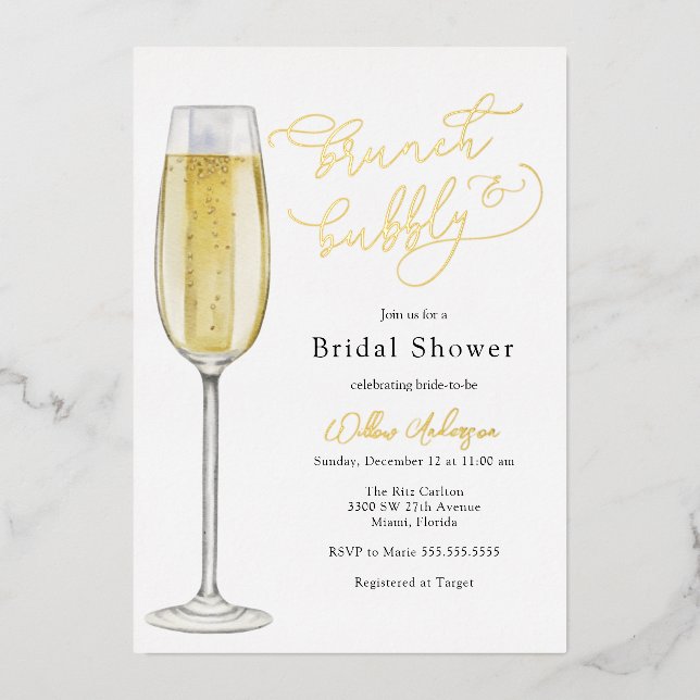 Brunch and Bubbly Champagne Bridal Shower (Front)