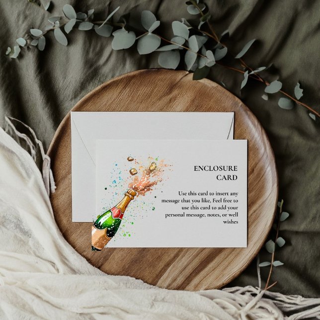 Brunch And Bubbly Champagne bridal Shower  Enclosure Card (Creator Uploaded)