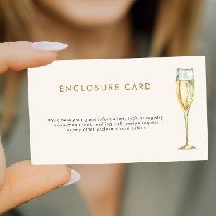 Brunch and bubbly champagne bridal shower enclosure card