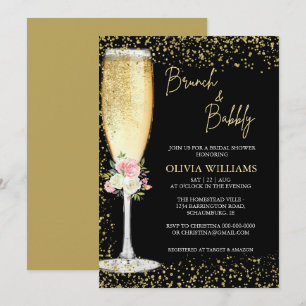 Brunch and Bubbly Champagne bridal shower  Invitation
