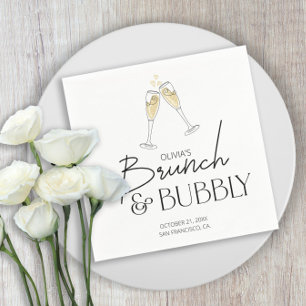 Brunch and Bubbly Champagne Bridal Shower Napkin