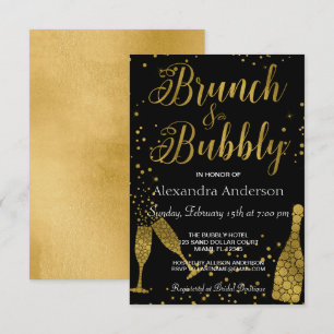 Brunch and Bubbly Champagne Glasses Invitation