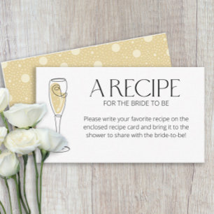 Brunch and Bubbly Champagne  Recipe for the bride Enclosure Card