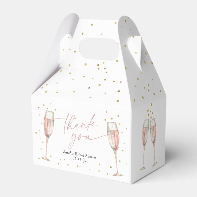 Brunch and bubbly chic bridal shower  favor box (Front Side)