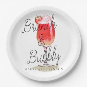 Brunch and Bubbly Cocktail Party Paper Plate