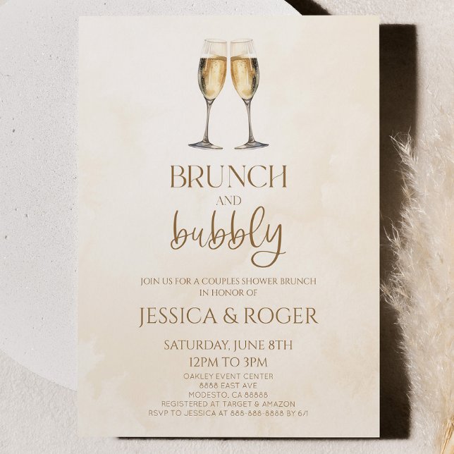 Brunch and Bubbly Couples Wedding Shower Brunch Invitation (Creator Uploaded)