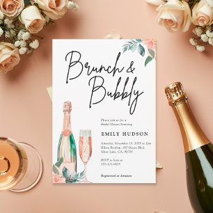 Brunch and Bubbly Elegant Bridal Shower Invitation