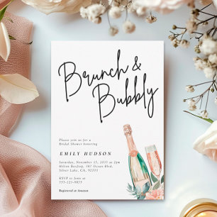 Brunch and Bubbly Elegant Bridal Shower Invitation