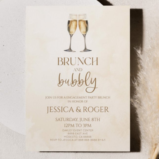 Brunch and Bubbly Engagement Party Brunch Invitation (Creator Uploaded)
