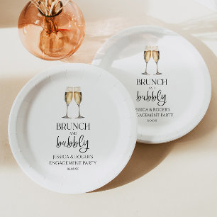 Brunch and Bubbly Engagement Party Brunch Paper Plate