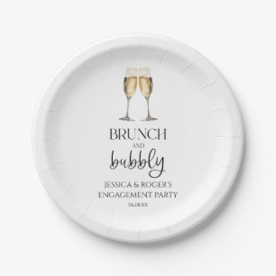 Brunch and Bubbly Engagement Party Brunch Paper Plate
