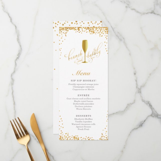 Brunch and Bubbly Engagement | Shower Menu (Front/Back In Situ)
